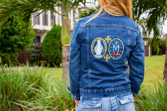 Chaqueta Jean Negra Medalla Milagrosa